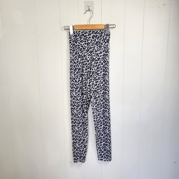 Aerie Offline Crossover Waist High Rise Leggings Leopard Print Activewear Gym - Picture 2 of 7